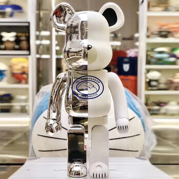 400%暴力熊摆件kaws联名积木熊镜面北极熊手办 镜面熊 28cm 400%
