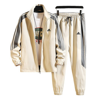 adidas阿迪达斯三叶草休闲运动套装男士青少年潮流春秋季跑步衣服一