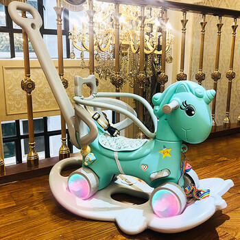 儿童木马车四轮摇马玩具宝宝摇摇马婴儿一周岁生日礼物多功能两用摇摇