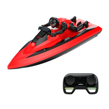 优迪遥控船小船摩托艇玩具轮船电动儿童玩具航模男孩礼物 红色（共1个充电电池）