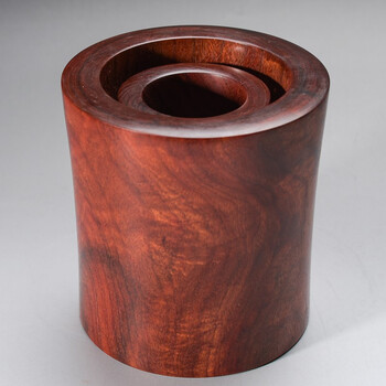 珠缘景翠 非洲紫檀红木笔筒 创意雕刻原木复古文房办公摆件 礼品定制