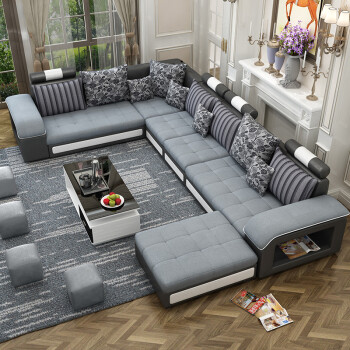 欧曼沙发布艺沙发简约现代客厅沙发小户型可拆洗布沙发组合北欧风格