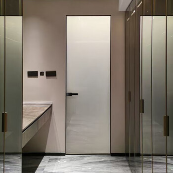 卫生间门厕所门极窄边框平开门白长虹玻璃门厕所厨房卫生间门无框隐形