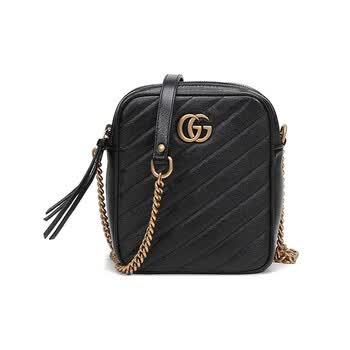 gucci古驰 女士gg marmont系列黑色牛皮单肩斜挎包 550155 0olft 1000