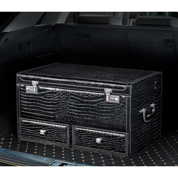 耐用免洗车载整理箱汽车收纳箱储物箱车载后备箱整理箱密码轿车尾箱