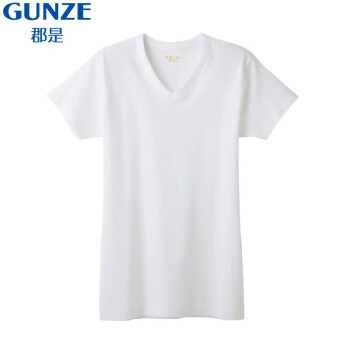 郡是（GUNZE） GUNZE郡是 男士V领短袖T恤纯棉打底衣贴身坎肩内衣汗衫 全棉V领-白色03 M