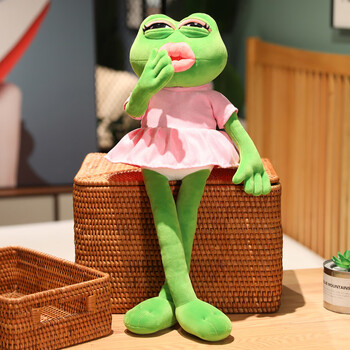 香肠嘴娃娃毛绒玩具青蛙玩偶布睡觉抱枕 【美女蛙】带关节·可调姿势