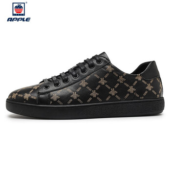 美国苹果apple小蜜蜂头层牛皮板鞋男个性青年男士休闲鞋真皮舒适男鞋