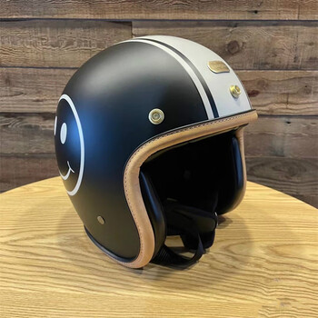 台湾penguin海鸟微笑脸头盔 摩托车男女踏板复古机车四分之三半盔四季