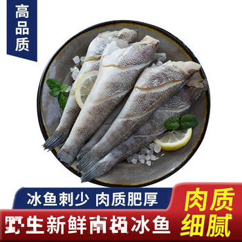 恺蒂鲜 冰鱼新鲜活冷冻冰鱼北极鱼冷冻海鱼鳕鱼海鲜批发 3-4条500克