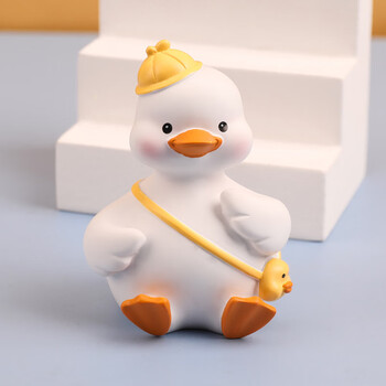 可爱momo鸭树脂摆件卡通小黄鸭儿童学生礼品创意家居摆件汽车摆件送