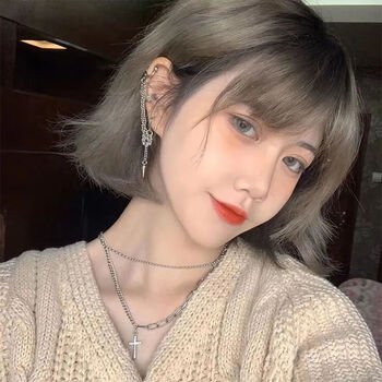 紫灰色染发剂显白灰棕薄藤紫蓝灰奶奶灰学生染发膏潮色青木灰褪色粉染