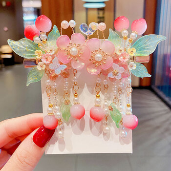 汉服头饰女童 古代流苏步摇发卡古风发饰sn6746 风华绝代