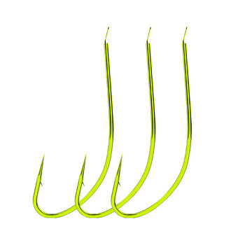 秋田狐鱼钩进口有倒刺钓钩散装小钩挂红虫钩长柄细条钩秋田狐有刺绿色