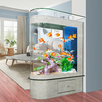 瑞龙(ruilong) 热弯子弹头屏风鱼缸水族箱大型客厅隔断家用落地生态