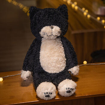 猫公仔毛绒玩具猫咪玩偶睡觉抱枕生日礼物女生陪伴娃娃小黑猫黑色40cm