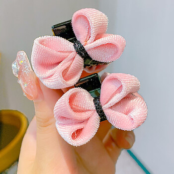 韩版刘海前额小蝴蝶结顶夹抓夹女童宝宝可爱碎发夹子头饰儿童发卡4