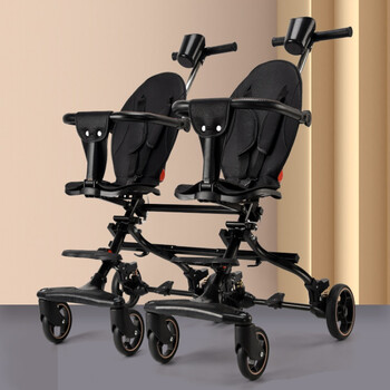 神器可拆分双人溜娃神器可坐躺宝宝折叠轻便二胎带娃双胞胎遛娃手推车
