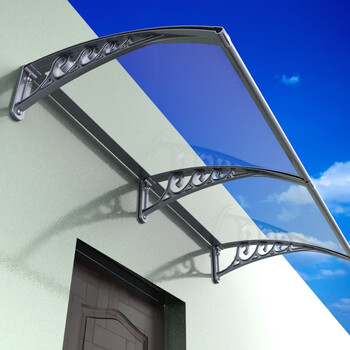 铝合金雨棚家用窗户庭院门头防雨挡板屋檐阳台防飘雨遮阳雨搭 伸出80x