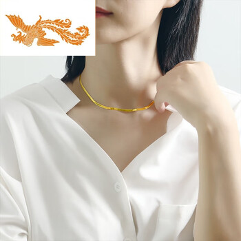 晴夫人老凤凰足金999方形蛇骨黄金项链冷淡ins风锁骨素金链子叠戴黄金