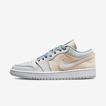 耐克nikeair jordan 1 low aj1灰蓝帆布女子低帮休闲篮球 35.