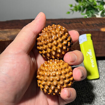 重洋意 原木球木雕手球木质按摩健身球沉水手把件随身手玩 直径5.