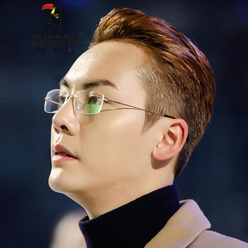 啄木鸟(tucano) 无边框眼镜男士款潮复古金丝眼睛框镜架超轻可配有