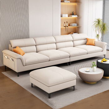 香格世家 沙发 北欧科技布沙发客厅小户型现代简约轻奢奶油风布艺直排