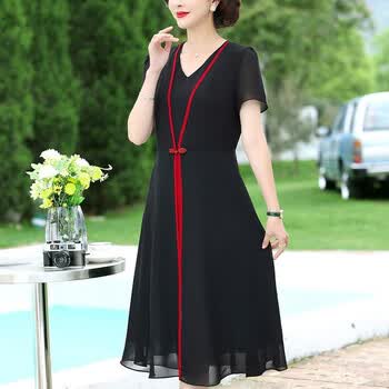 梵侈赫尔轻奢品牌小个子妈妈款夏装洋气高贵连衣裙阔太太新款中年妇女