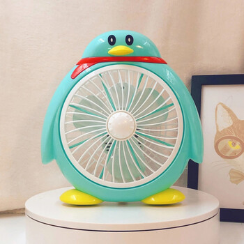 卡通电风扇摇头扇落地扇学生转页宿舍扇台扇家用办公室迷你风扇 骺è