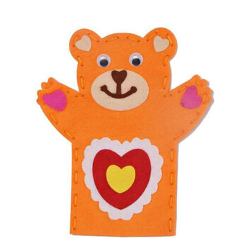 迷铭乐  儿童穿线织布手偶玩具无纺布卡通动物手套布艺玩偶diy材料包