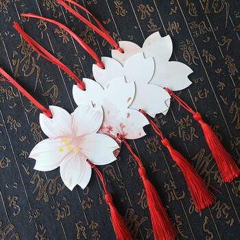 卡片diy幼儿园布置吊卡树小学生留言许愿牌祝福语开学愿望挂 彩印樱花