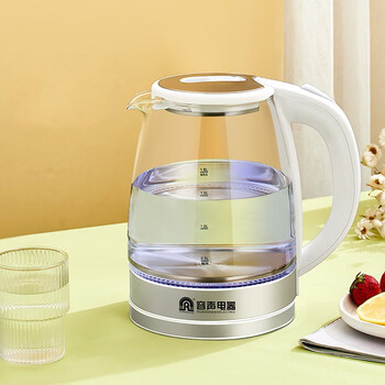 容声电热水烧水壶全自动断电家用玻璃透明煮开水茶壶养生泡茶专用银色