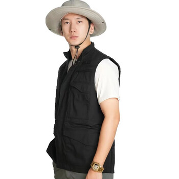 鹰爪多功能战术马甲多口袋装载耐磨三防户外休闲钓鱼服 黑色 3xl