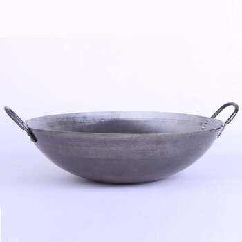 聚贤圈酒店食堂饭店专用加厚双耳炒锅边锅熟铁锅大锅408050cm