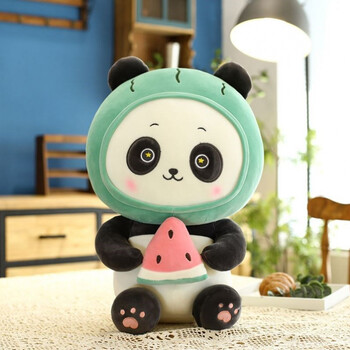 熊猫玩偶娃雪熊猫毛绒玩具吉祥物可爱公仔玩偶娃娃儿童礼物e53m绿色23