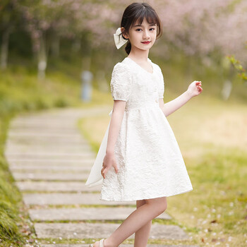 荷棠梦7岁女孩裙子8碎花公主裙夏9女童花边领连衣裙2022年新款10小