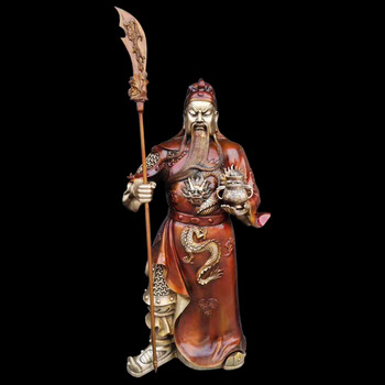 纯铜关羽佛像 铜像 关二爷神像定制 进宝关公(红袍)高1米