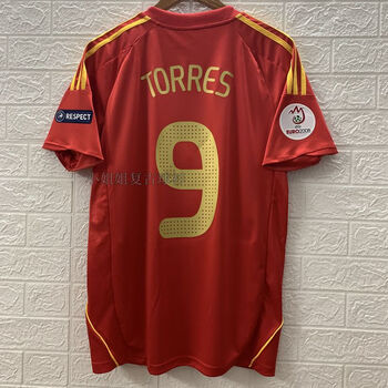 费格龙2008欧洲杯西班牙主场球衣7号比利亚哈维9号托雷斯足球服定制单