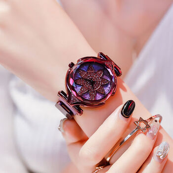 索尔2020新款网红手表女抖音同款星空水钻时尚潮流ins女表韩版6091