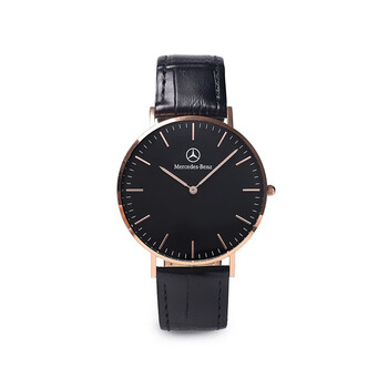 梅赛德斯-奔驰进口机芯男女时尚简约手表9133562902 玫金黑面男款