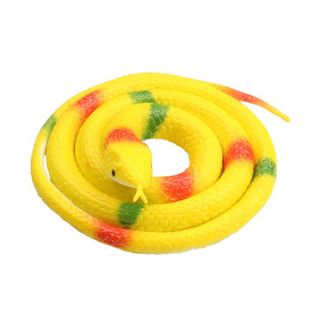 仿蛇玩具软硅胶橡胶塑胶逼假动物吓人水蛇解减压儿童创意整蛊黄色均码