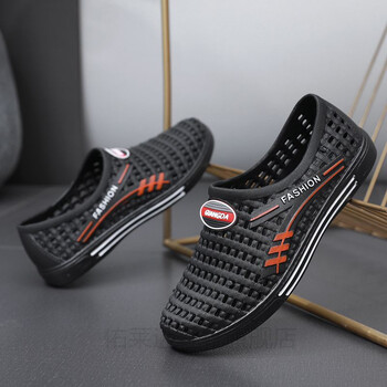 禾甫橡胶洞洞泡沫凉鞋韩版厚底旅游漂流透气休闲男士沙滩鞋懒人鞋