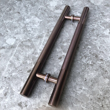 玻璃门拉手不锈钢加厚玫瑰金黑色钛金推拉门木门大门把手圆管定制玫瑰