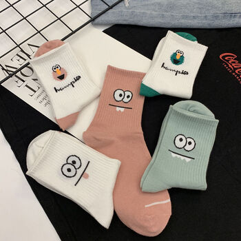 好品质女士袜子袜子女韩版中筒潮流搞怪表情袜子女可爱日系学院风网红