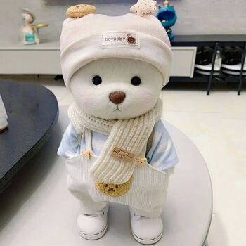 匠邻新款莉娜手工小熊崽绒30cm玩具公仔换衣服圣诞莉娜网红熊女生礼物