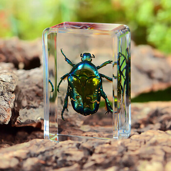 昆虫标本树脂天然海洋动物金龟子蝎子螃蟹甲虫蜘蛛真虫幼儿园 桔色