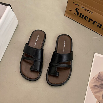 佐伐套趾拖鞋女鞋子2024年新款夏季平底复古简约配裙子一脚蹬罗马凉鞋