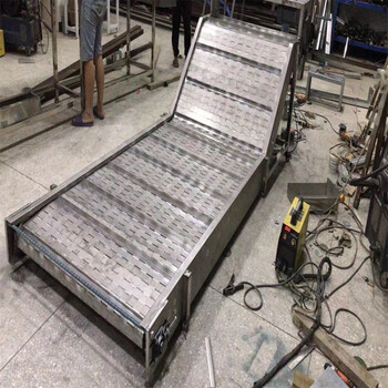 链板输送机不锈钢网带平顶链输送带耐高温链板生产线板链式传送带浅