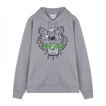 高田贤三kenzo22春夏男士灰色棉质老虎头刺绣连帽卫衣fc55sw3334xl95l
